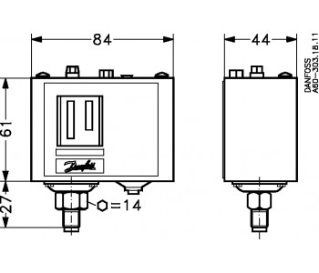 Danfoss 060-116166 - Реле давления, KP1A Danfoss 060-116166 - Реле давления, KP1A