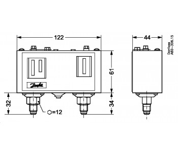 Danfoss 060-518666 - Pressure switch, KP17W Danfoss 060-518666 - Pressure switch, KP17W