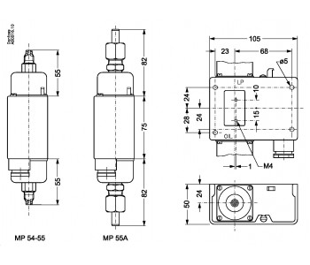 Danfoss 060B018566 - Differential pressure switch, MP55A Danfoss 060B018566 - Differential pressure switch, MP55A