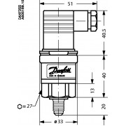 Danfoss 060G3631 - Преобразователь давления, AKS 3000, 0.00 bar - 60.00 bar, 0.00 psi - 870.23 psi
