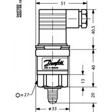 Danfoss 060G3631 - Преобразователь давления, AKS 3000, 0.00 bar - 60.00 bar, 0.00 psi - 870.23 psi