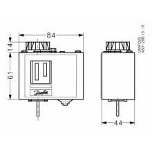 Danfoss 060L112166 - Термостат, KP77