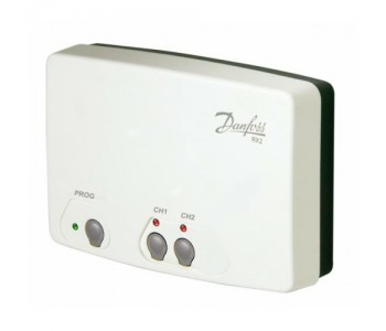 Danfoss 087N7479 - RX Receiver, Two channel receiver works with 2 wireless thermostats types: TP5000Si-RF, TP7000-RF, RET B-RF, CET B-RF, 230 V, 2 x SPDT Danfoss 087N7479 - RX Receiver, Two channel receiver works with 2 wireless thermostats types: TP5000Si-RF, TP7000-RF, RET B-RF, CET B-RF, 230 V, 2 x SPDT