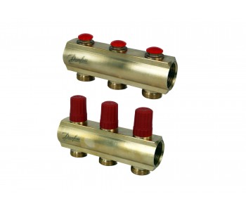 Danfoss 088U0613 - BasicPlus Manifold, Brass, Number of heating manifold connections : 3, 10 bar Danfoss 088U0613 - BasicPlus Manifold, Brass, Number of heating manifold connections : 3, 10 bar
