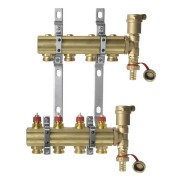 Danfoss 088U0704 - Коллектор FHF, Латунь, Колличество отводов коллектора: 4, 10 bar