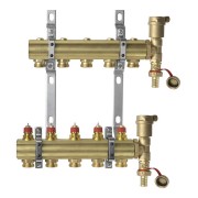 Danfoss 088U0705 - Коллектор FHF, Латунь, Колличество отводов коллектора: 5, 10 bar
