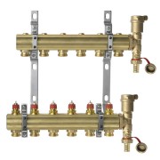 Danfoss 088U0706 - Коллектор FHF, Латунь, Колличество отводов коллектора: 6, 10 bar
