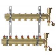 Danfoss 088U0707 - Коллектор FHF, Латунь, Колличество отводов коллектора: 7, 10 bar