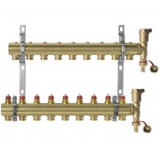 Danfoss 088U0709 - Коллектор FHF, Латунь, Колличество отводов коллектора: 9, 10 bar