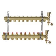 Danfoss 088U0710 - Коллектор FHF, Латунь, Колличество отводов коллектора: 10, 10 bar