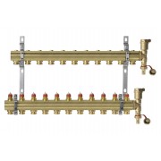 Danfoss 088U0711 - Коллектор FHF, Латунь, Колличество отводов коллектора: 11, 10 bar