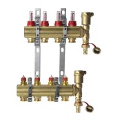 Danfoss 088U0724 - Коллектор FHF-F, Латунь, Колличество отводов коллектора: 4, 6 bar