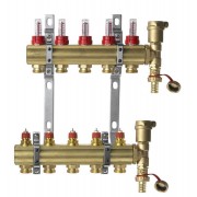 Danfoss 088U0725 - Коллектор FHF-F, Латунь, Колличество отводов коллектора: 5, 6 bar