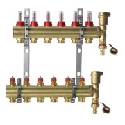 Danfoss 088U0726 - Коллектор FHF-F, Латунь, Колличество отводов коллектора: 6, 6 bar