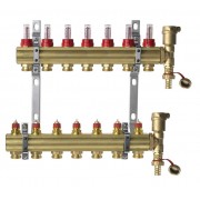Danfoss 088U0727 - Коллектор FHF-F, Латунь, Колличество отводов коллектора: 7, 6 bar