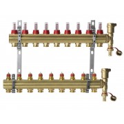 Danfoss 088U0729 - Коллектор FHF-F, Латунь, Колличество отводов коллектора: 9, 6 bar
