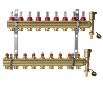 Danfoss 088U0729 - Коллектор FHF-F, Латунь, Колличество отводов коллектора: 9, 6 bar Danfoss 088U0729 - Коллектор FHF-F, Латунь, Колличество отводов коллектора: 9, 6 bar