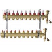Danfoss 088U0730 - Коллектор FHF-F, Латунь, Колличество отводов коллектора: 10, 6 bar