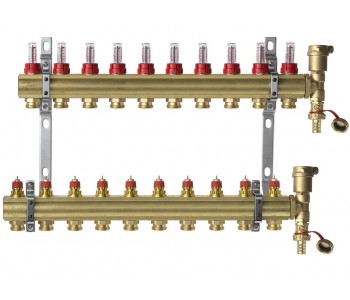 Danfoss 088U0730 - Коллектор FHF-F, Латунь, Колличество отводов коллектора: 10, 6 bar Danfoss 088U0730 - Коллектор FHF-F, Латунь, Колличество отводов коллектора: 10, 6 bar