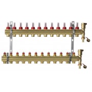 Danfoss 088U0732 - Коллектор FHF-F, Латунь, Колличество отводов коллектора: 12, 6 bar