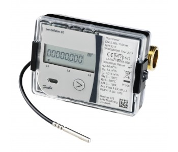 Danfoss 187F3851 - Energy meters, SonoMeter 30, 50 mm, qp : 15.0, Cooling meter Antifreeze PG34, battery 2 x AA-cell, M-bus module Danfoss 187F3851 - Energy meters, SonoMeter 30, 50 mm, qp : 15.0, Cooling meter Antifreeze PG34, battery 2 x AA-cell, M-bus module